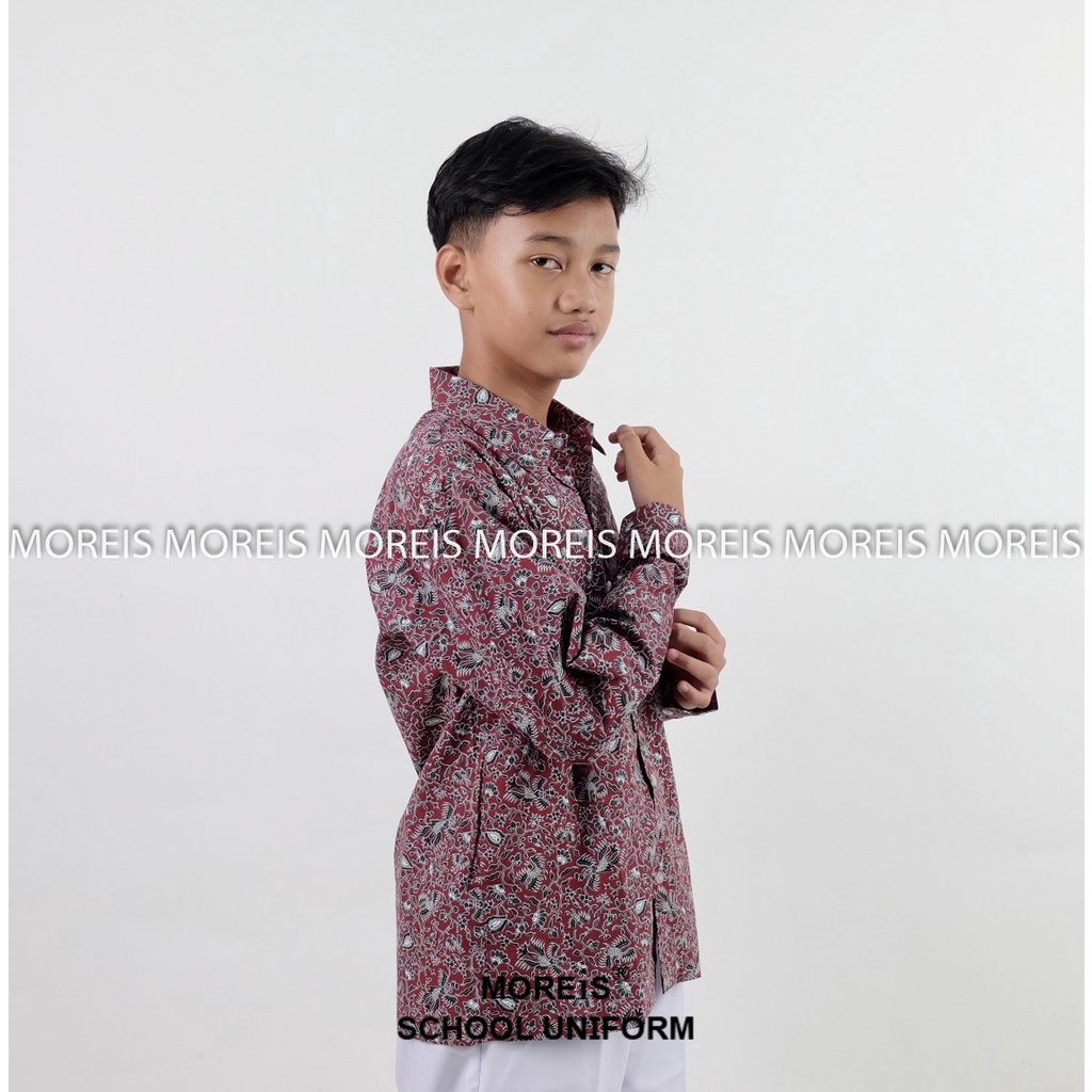 Seragam Baju Batik Panjang SD/MI/TK/PAUD JM Marun 016