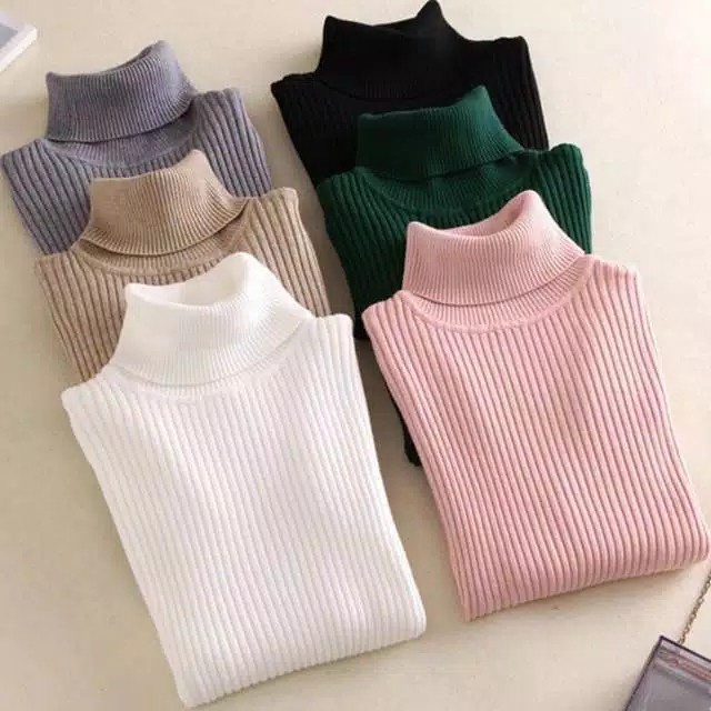 Turtleneck New Daisy Panjang Atasan Wanita Kerah Tinggi