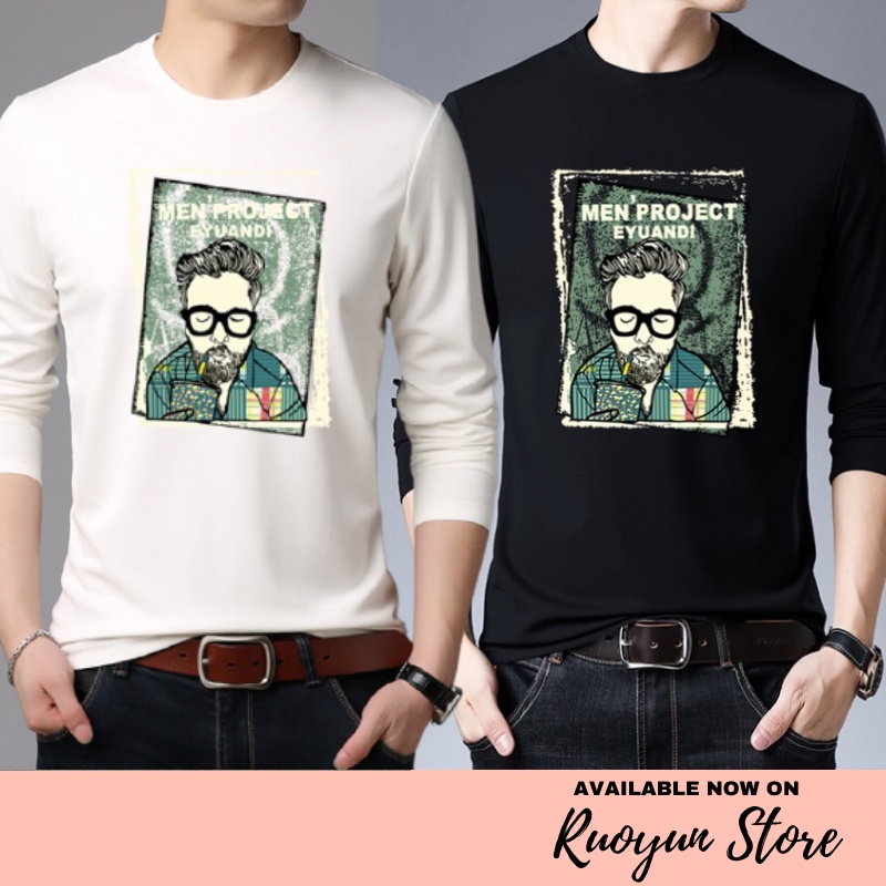 RYX - Main Square Kaos Lengan Panjang Pria Fashion Casual - Ori Import