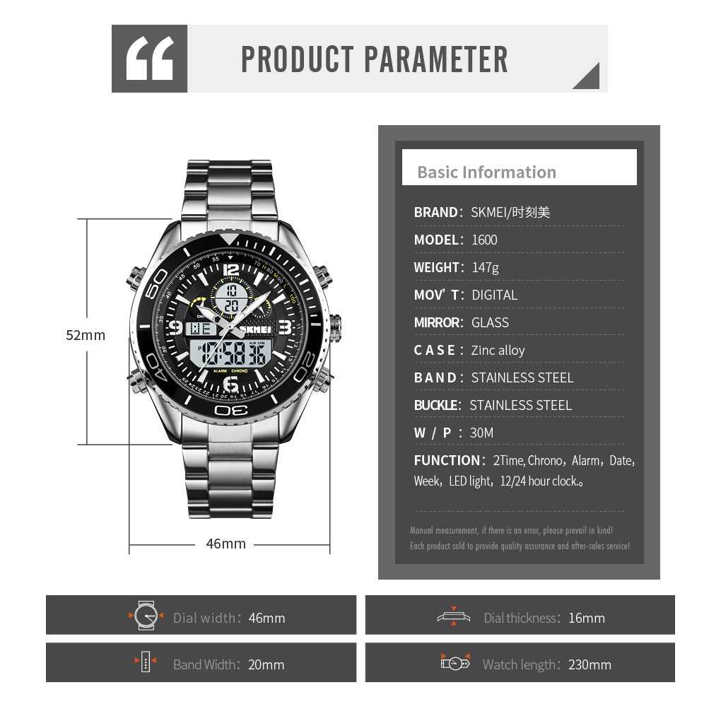 SKMEI Jam Tangan Digital Analog Pria - 1600