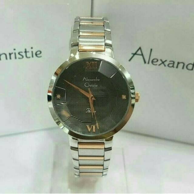 Jam Tangan Wanita Alexandre Christie AC 2616 Silver combi Rose Gold
