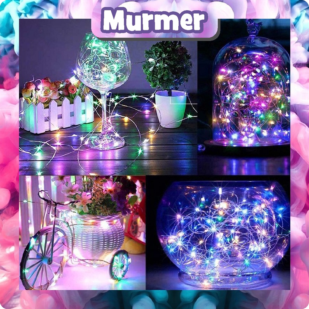 MurmerOfficial 1 Meter / 2 Meter Lampu Hias Tumblr Lampu Kawat LED Waterproof Lampu Dekorasi Bobo Balon PVC Lampu Tumbler Free Baterai E015 E016