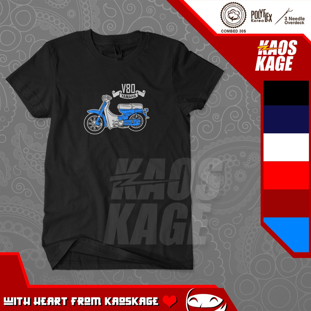 Kaos Baju Distro YAMAHA V80 Cotton Combed 30s Premium / Kaos Keren / Kaos Cowok Cewek
