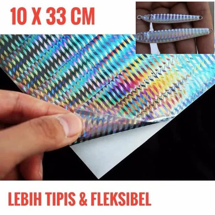 Stiker Hologram Import Tipis Fleksibel PET Metal Jig Lure