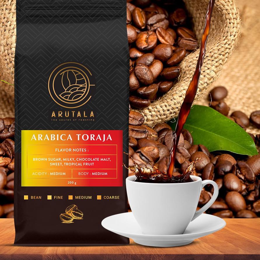 

L4R♠ ARUTALA Kopi Arabika Toraja Sapan 200 gram Model Baru
