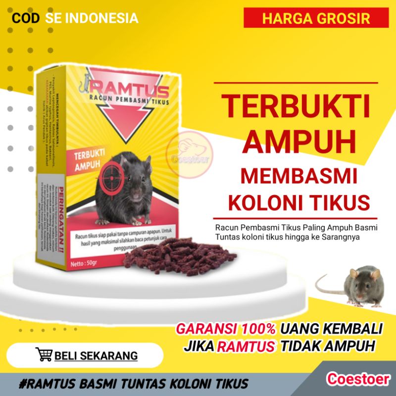 [ RAMTUS ] Racun Pembasmi Tikus Curut / got / atap / rumah / sawah,Paling Ampuh basmi tuntas koloni 