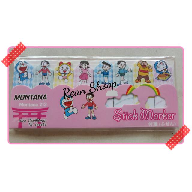 Memo stick sticky notes marker post it pembatas buku kertas shett karakter doraemon