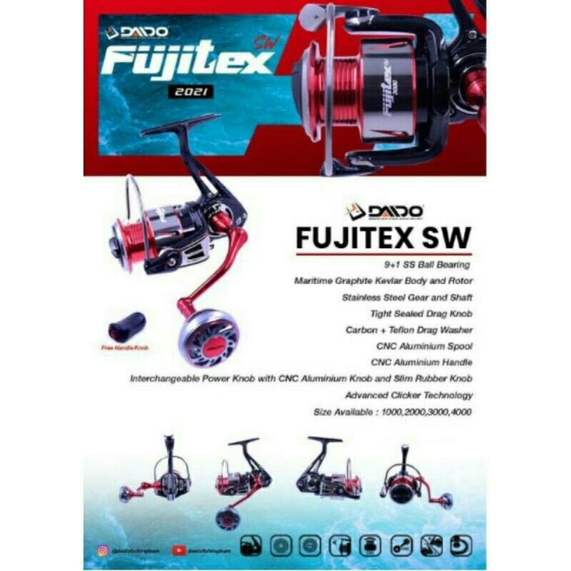 Reel daido fujitex sw daido kuruma sw 1000 2000 3000 4000 power handle