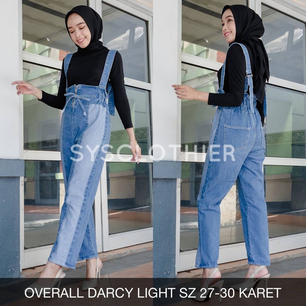 JUMPSUIT JEANS WANITA OVERALL DARCY DARK