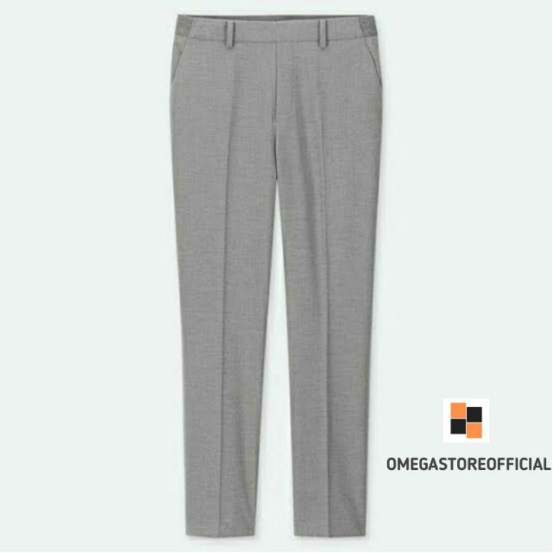 OMEGA - Celana Bahan Dasar Formal Pria Slim Fit - Abu Muda