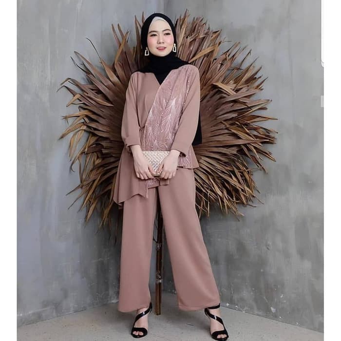 Wanita Real Picture Set Setelan Baju Celana Model Sabrina Impo Dn801 Elan Baju Kondangan Atasan Ela Shopee Indonesia