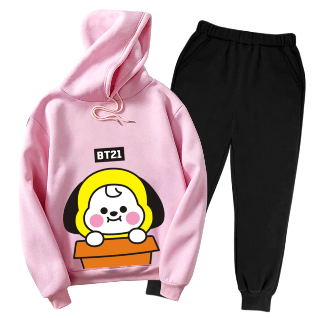 BESS - Setelan Hoodie Wanita Murah / Setelan Hoodie + Jogger Hitam - CIMY BW