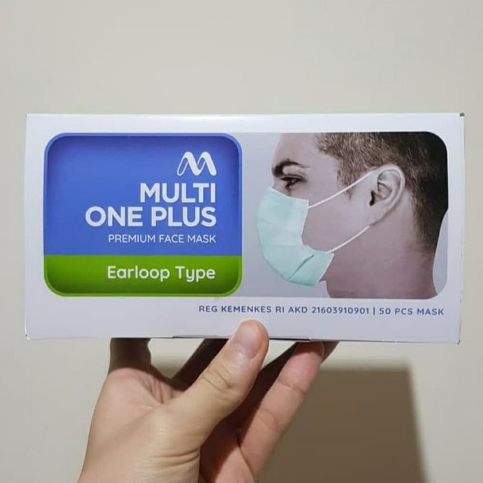 MASKER MULTI ONE PLUS 3PLY - Masker Medis 3ply Earloop isi 50 pcs/box