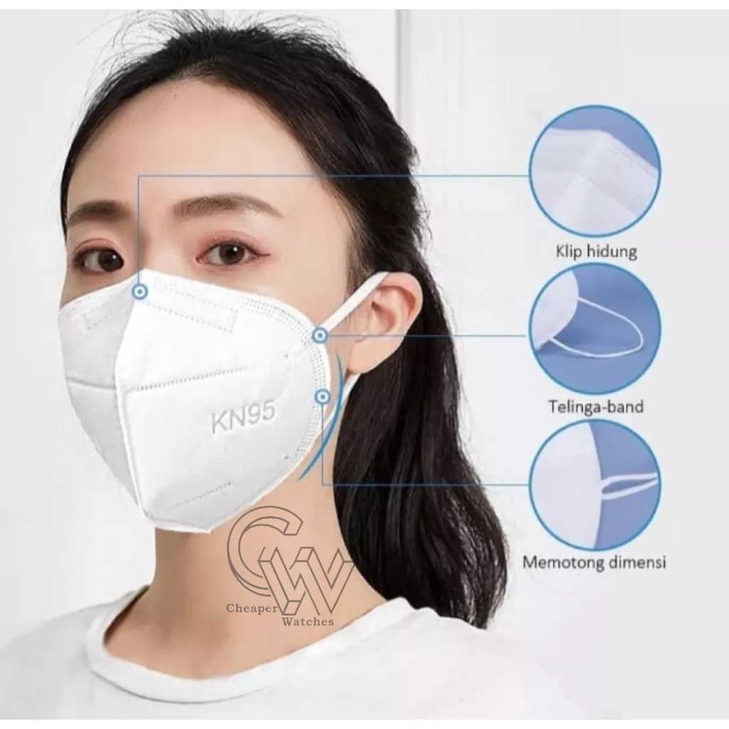 CheaperWatches Masker KN95 5ply Masker Medis Disposable Face Mask 5ply Surgical Earloop 1PACK/5PCS