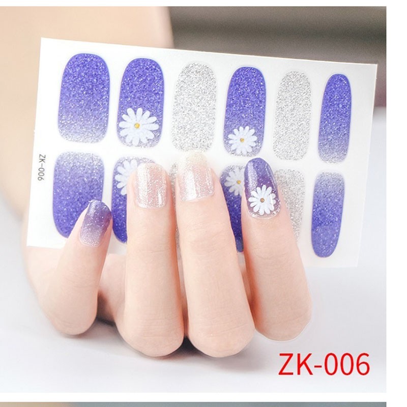 cod (12Pcs) Stiker Kuku Model Korea / Nail Sticker / Gradien / Nail Art import murah