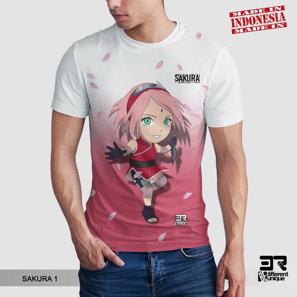 Jual [ COD ] KAOS PRINTING GAMBAR ANIME NARUTO / BORUTO KARAKTER SAKURA