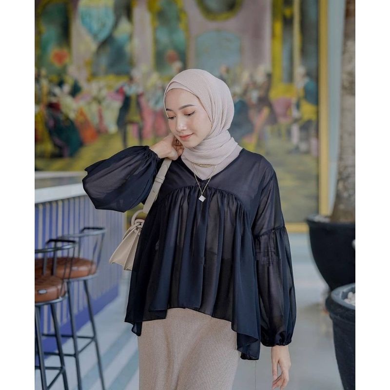 Dealova Blouse / Inza Blouse Ori Bahan Ceruty Premium / Alyna Blouse Ceruty