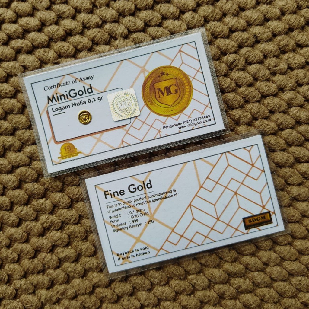 MiniGold 0.1 0,1 01 Mini Gram Koin Emas Kecil LM non Antam UBS King Halim Lotus Archi Fine Gold 24k 