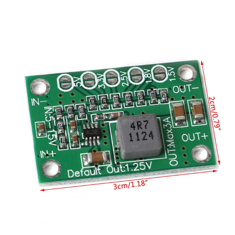 Papan Konverter Power Step Down Dc Vivi 5-16v Ke 1.25v 1.5v 1.8v 2.5v 3.3v 5v 3a