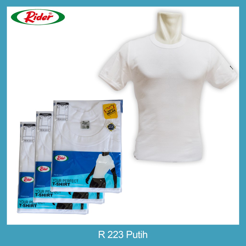 Kaos Oblong Rider | Kaos Oblong Putih | Oblong polos | Kaos anti melar | Oblong Rider O neck