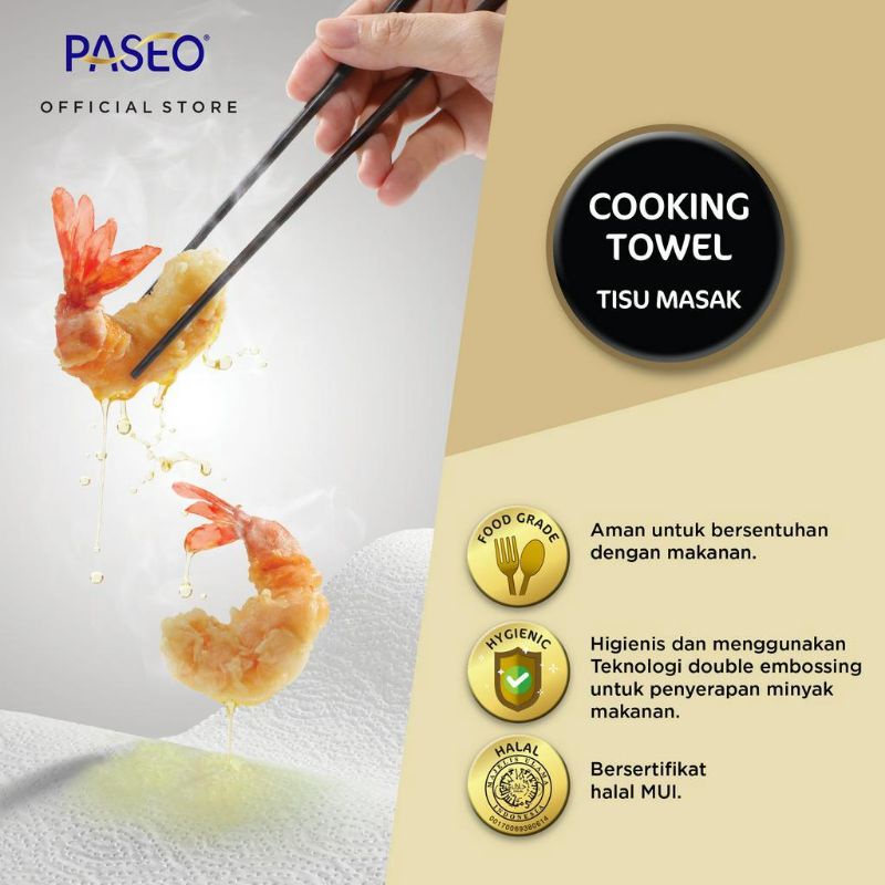 PASEO CALORIE ABSORB COOKING TOWEL TISSUE MASAK 3 ROLL, 2 ROLL &amp; 1 ROLL