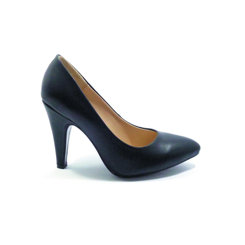 Workswell Sepatu Kerja Wanita High Heels 9cm Kode Duta 3 Hitam Doff.