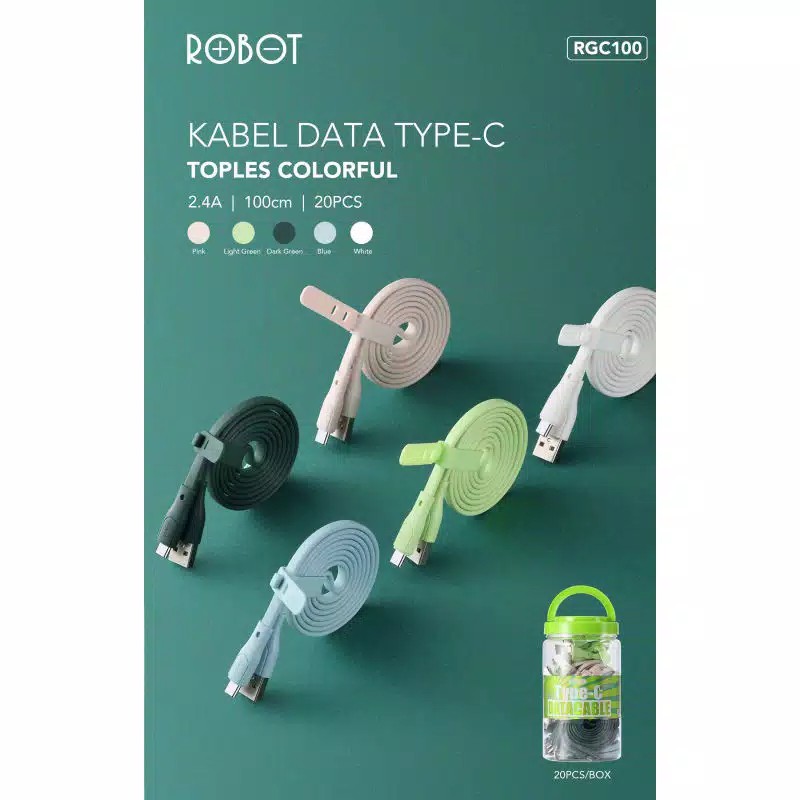 Kabel Data Robot  Micro / Iphone / TypeC Lighting Fast Charging 2.1A 1 Meter