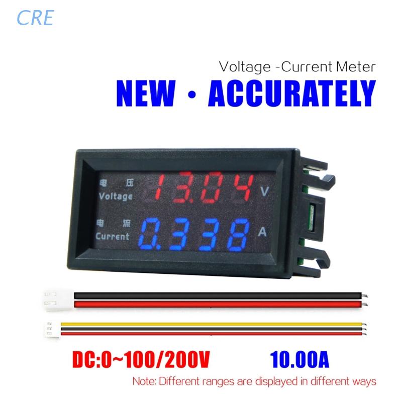 Cre Dc 100v 200v 10a Voltmeter Ammeter 4 Digit Presisi Tinggi Display Digital Led Ganda