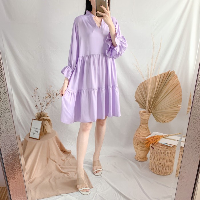 SEO-HYUN PREMIUM DRESS / DRESS WANITA / LILAC EDITION DRESS - Lilac
