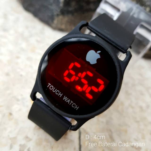Jam Tangan Apple Digital Bulat Digital Watch Rubber