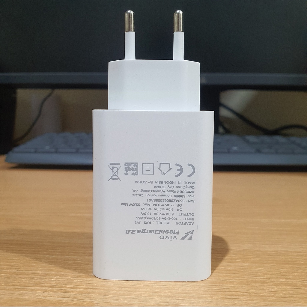 Charger Vivo Original 100% Fast Charging 9V-2A / Charger Vivo V11 V9 V7 V5 V5max V3max Y95 Y91 Y71