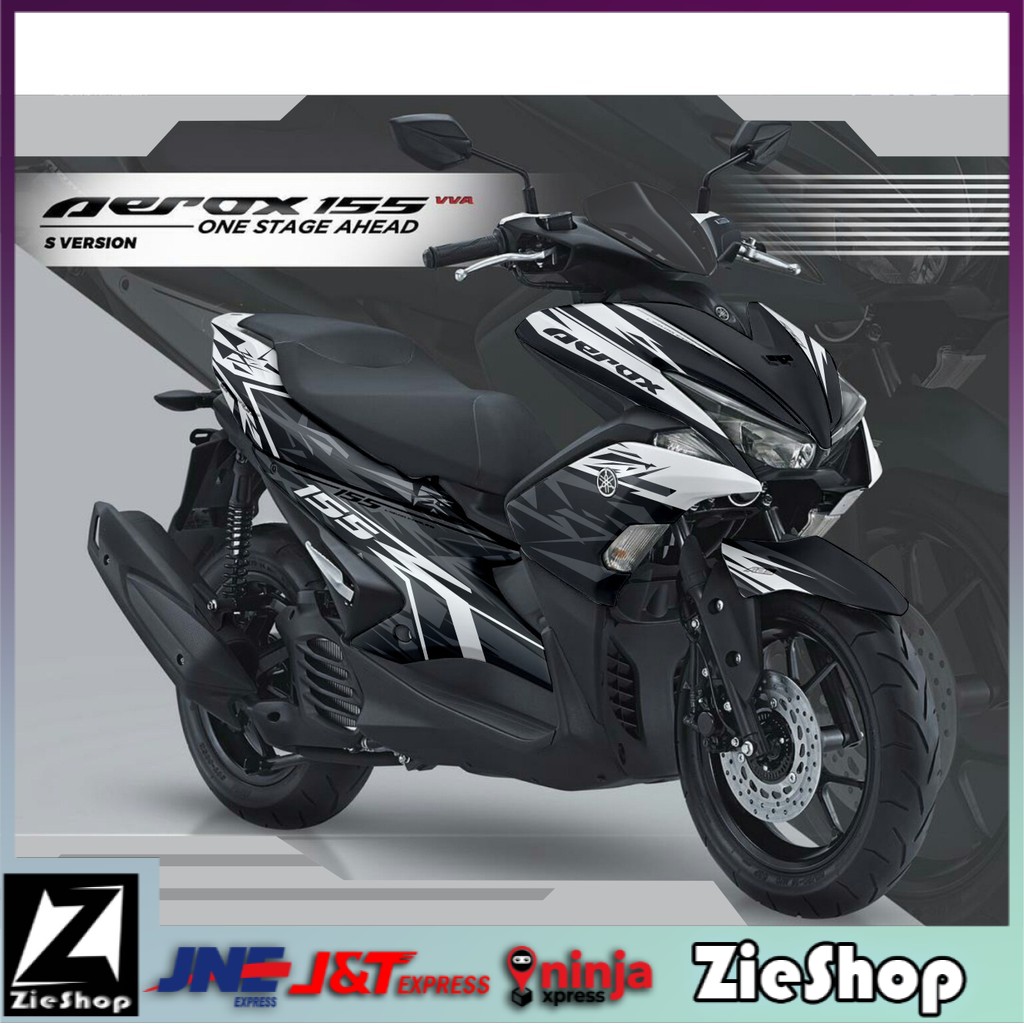 Decal aerox 155 full body Stiker variasi motor aerox Striping aerox 155 hitam