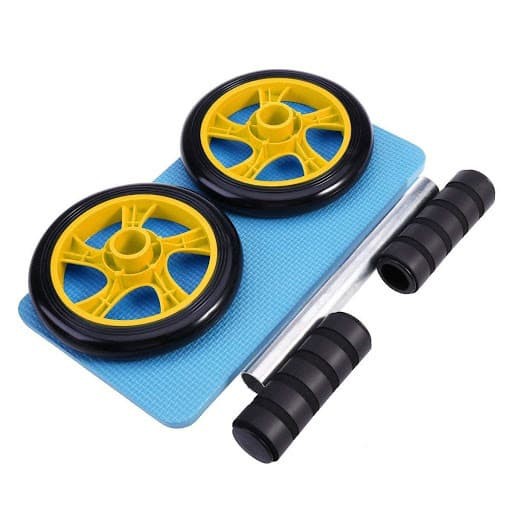 POTENCE AB ROLLER DOUBLE WHEEL WITH MAT / AB WHEEL / ALAT GYM