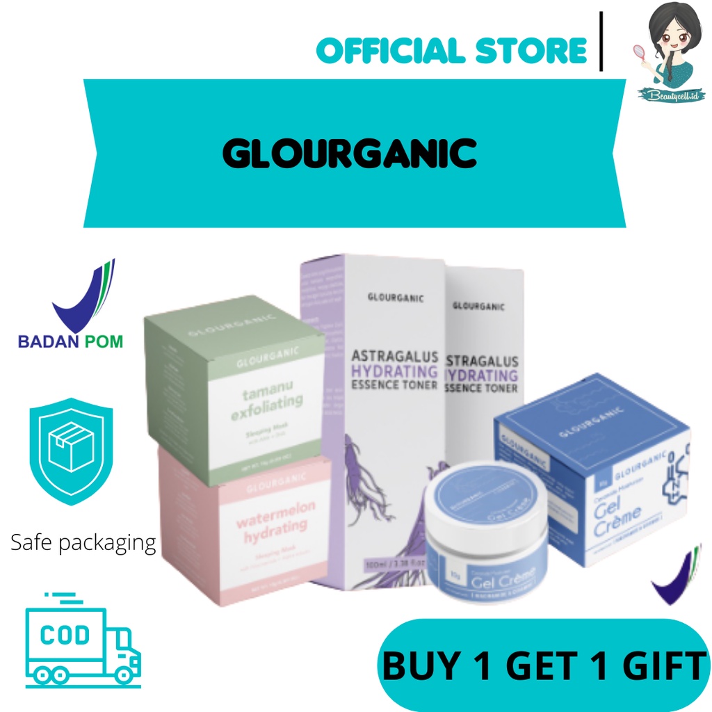 SLEEPING MASK GLOURGANIC TAMANU EXFOLIATING | WATERMELON HYDRATING SLEEPING MASK BPOM / masker glourganic niaciamide / hyaluronic / salicylic acid/ CERAMIDE MOISTURIZER GEL CREAM