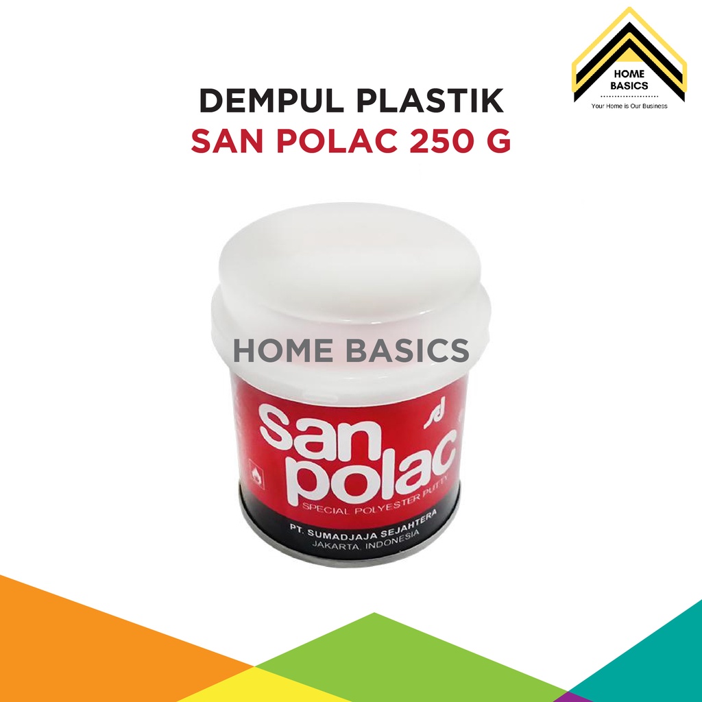 Dempul Plastik Kecil San Polac 250 Gram / Dempul Mobil / Kayu / Besi / Special Polyester Putty