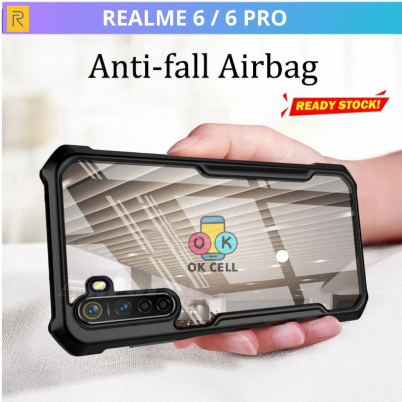 Case Armor Realme 6 / 6 Pro Hardcase Transparan Softcase Clear Shockproof Casing Air Bag Premium