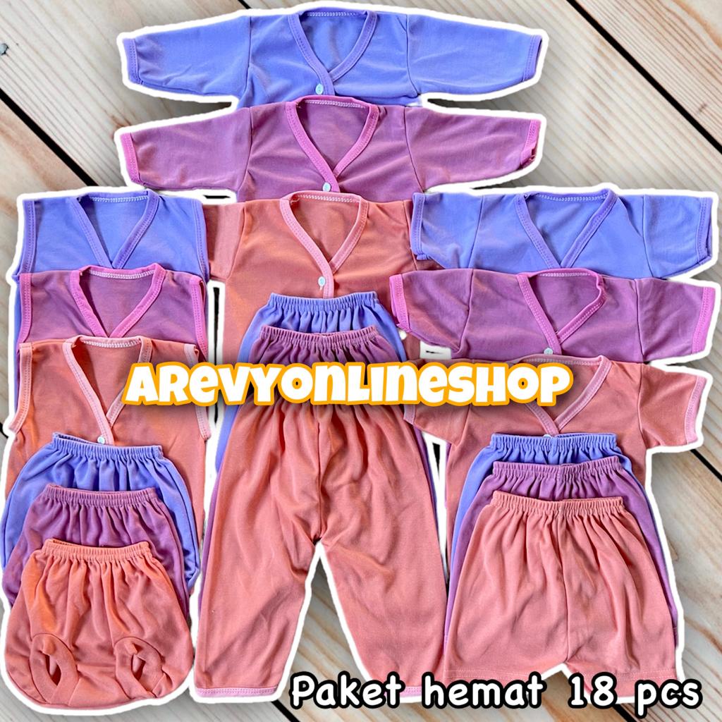 Paket Baju Bayi Newborn Isi 18  Perlengkapan Baju Bayi Setelan Baju Anak Newborn Baby Gift Set Paket Lahiran Kado Hadiah Baru Lahir Paket Lahiran Setelan Baju Bayi Celana Bayi Baru Lahir Baju Panjang Celana Panjang Baju Pendek Celana Pendek Baju Kutung