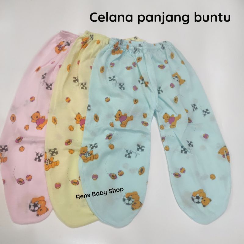 Celana panjang tutup buntu bayi baru lahir newborn motif warna