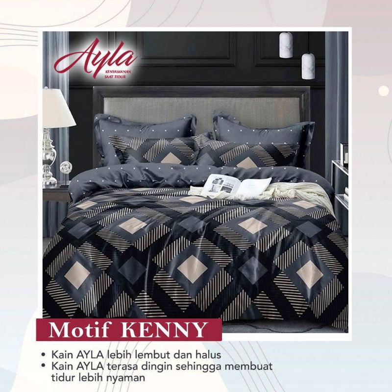 sprei katun CVC Ayla 160x200/180x200/200x200 tinggi sprei 35cm-40cm