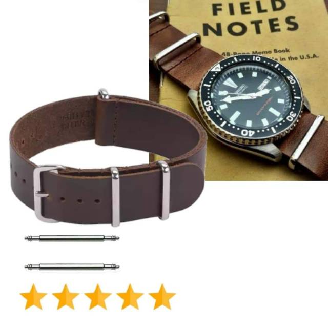 Tali Strap Kulit leather nato Zulu Vintage jam Tangan
Watch Pria Wanita