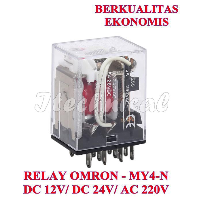RELAY MY4 12V OMRON / RELAY MY4N 24V OMRON / RELAY MY4-N 220V 14 PIN - AC 220V