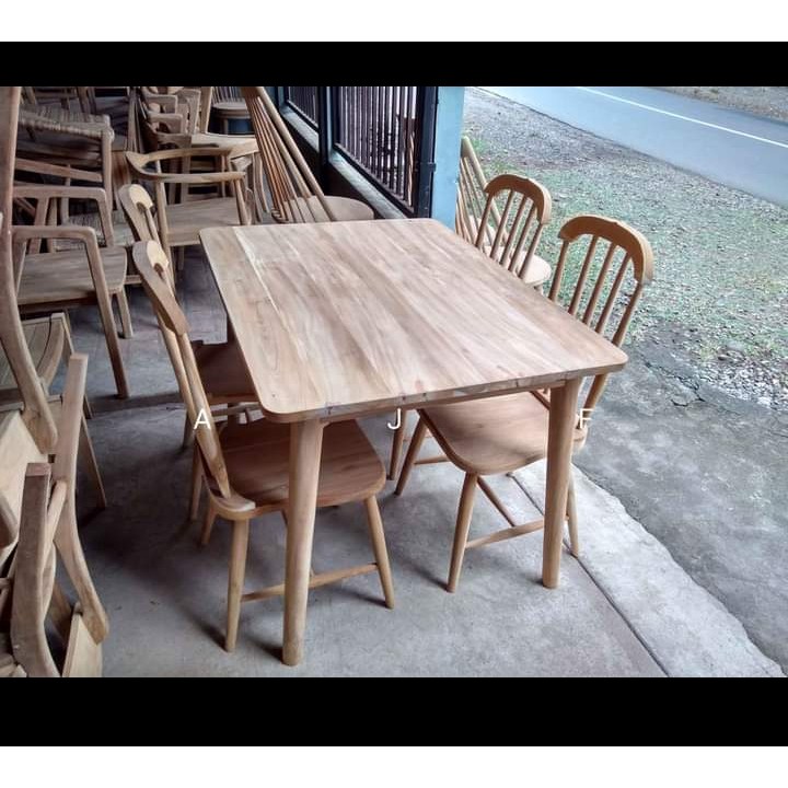 Set Meja makan Jati Furniture Kursi 4