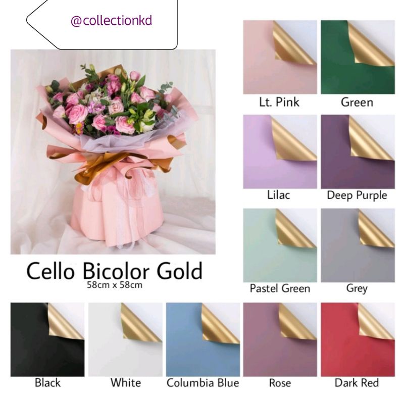 

3LEMBAR Flower Wrap | Bicolor Cellophone Paper | Kertas Bouquet | Kertas Buket