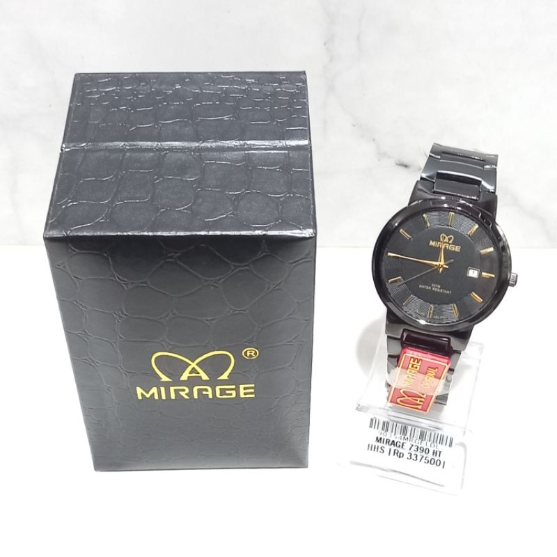 (Toko Ricoh) Jam Tangan Pria Mirage Original 7390 Free Box