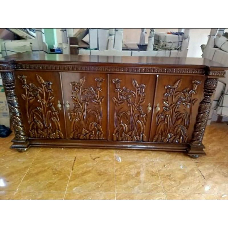 Buffet TV Jati Ukir Mewah Terbaru