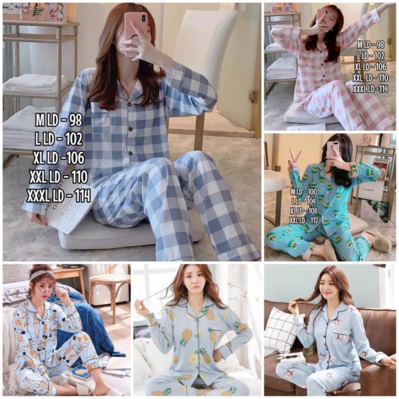 Model Terupdate stelan baju tidur import pp/fashion wanita/baju tidur murah C07-D3