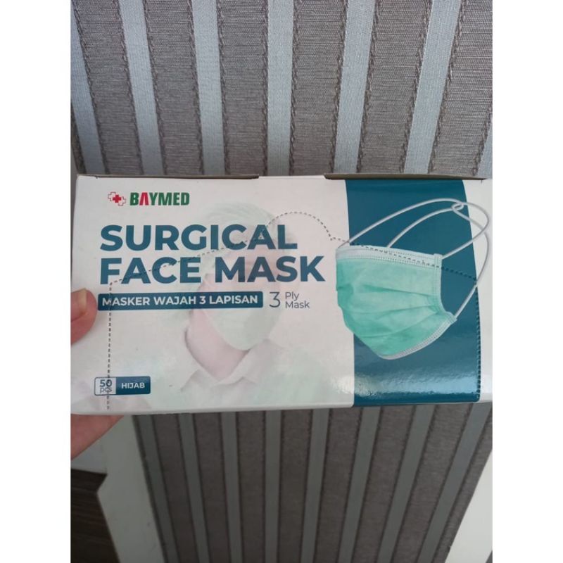 masker hijab surgical 3ply baymed 50 pcs / masker hijab / masker murah