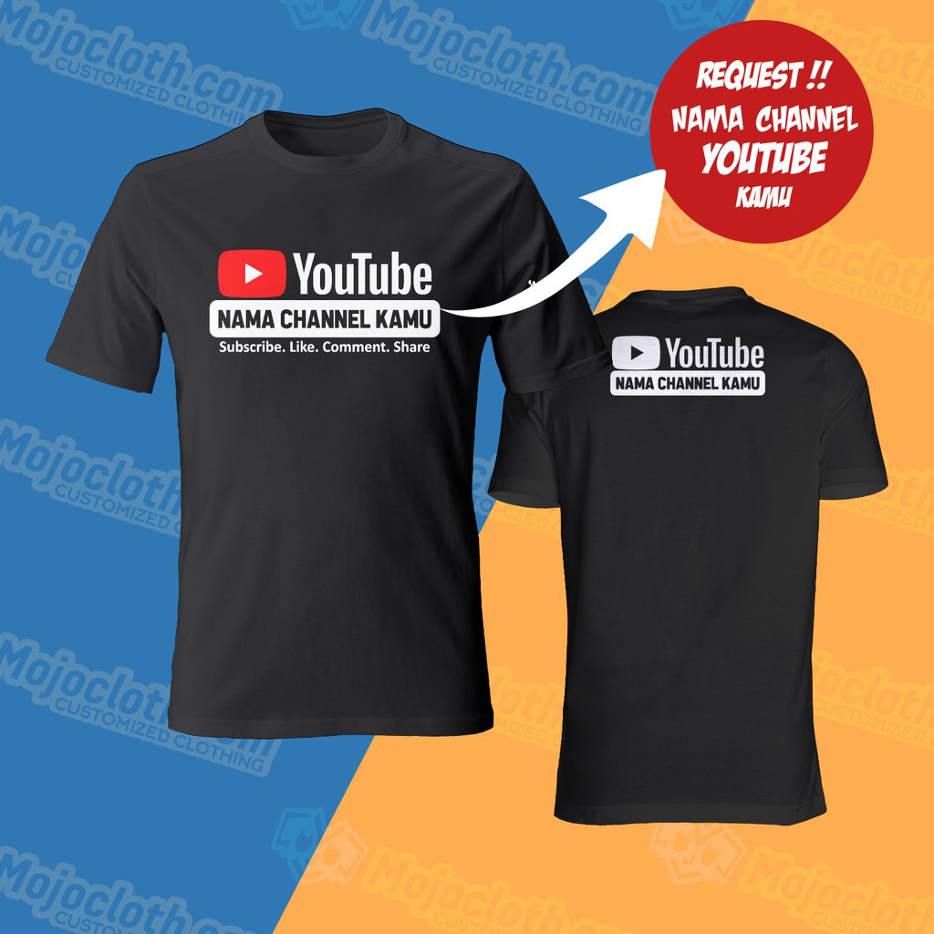 Kaos Youtube - Kaos Custom Youtube Nama Channel kamu...