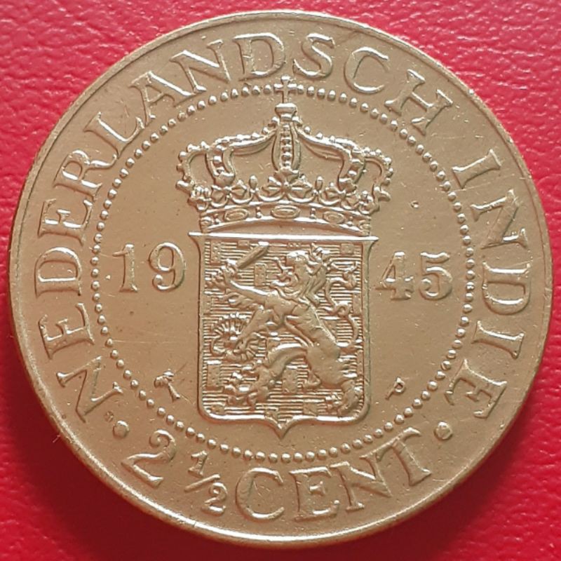 Uang Kuno Lama Benggol 2 1/2 G Nederland Indie Tahun 1945