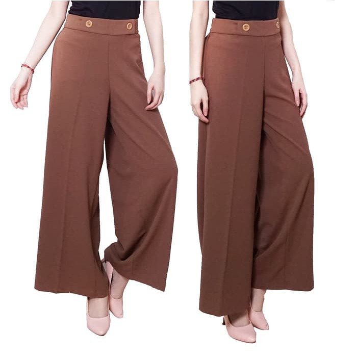 Grab It Fast Celana Kain Wanita Pinggang Karet E20D3 Kulot Kaos Super Jumbo - H67A4  Celana Kulot